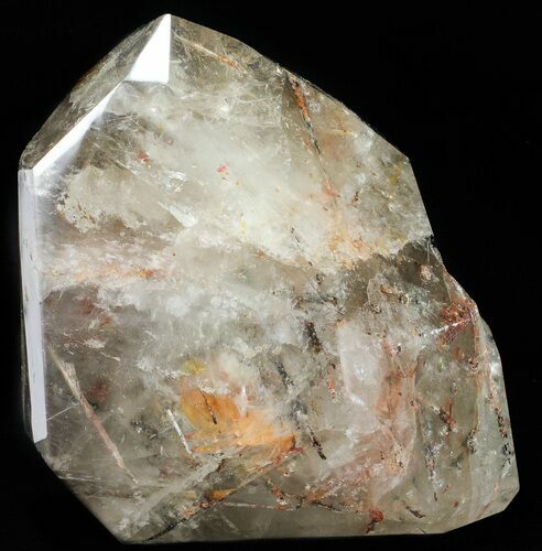 Polished Smoky Quartz Crystal Point With Tourmaline - Madagascar #56001